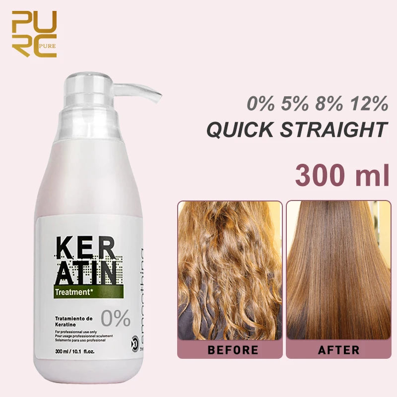 Traitement Kératine Brésilien PURC 300ml | 0% 5% 8% 12% | Lissage 3 Mois – CLEVI Paris
