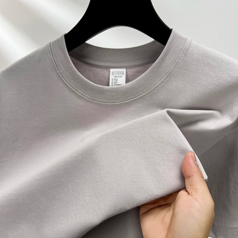 T-Shirt Homme CEMIJIU 100% Coton – Col Rond, Coupe Loose, Respirant, Grande Taille