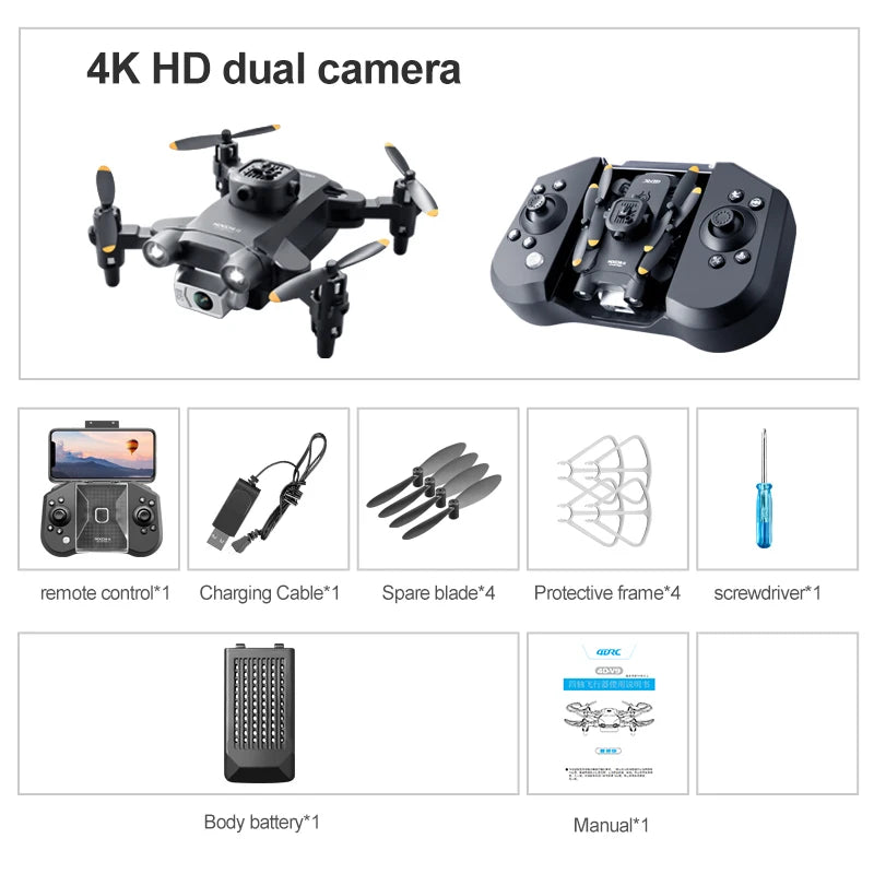 Mini Drone 4DRC V30 4K Double Caméra – Évitement d'Obstacles 5 Faces, FPV WiFi & Positionnement Optique – CLEVI Paris