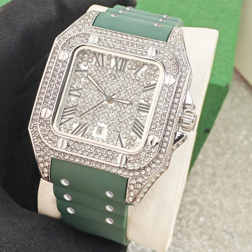 Montre Automatique Homme STARPERISH – Boîtier Carré Luxe, Bracelet Acier