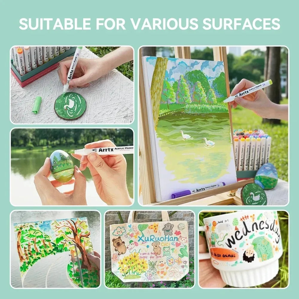 Marqueurs Acryliques Arrtx Pointe Pinceau – 30 à 90 Couleurs, Multi-Surfaces – CLEVI Paris