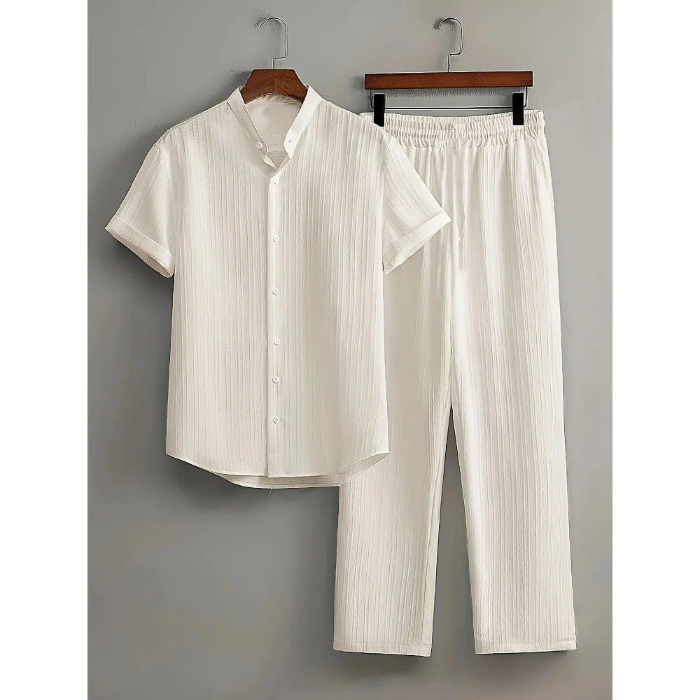 Ensemble homme uni à manches courtes – CLEVI Paris