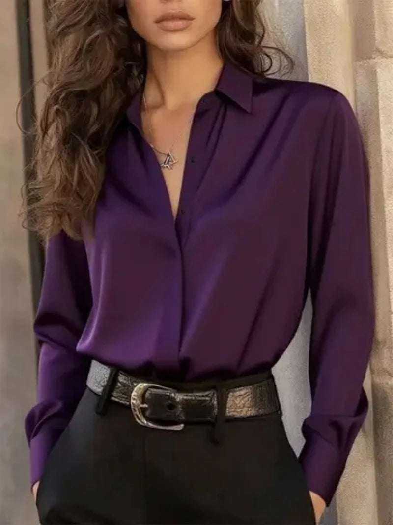 Chemisier boutonné manches longues femme – CLEVI Paris