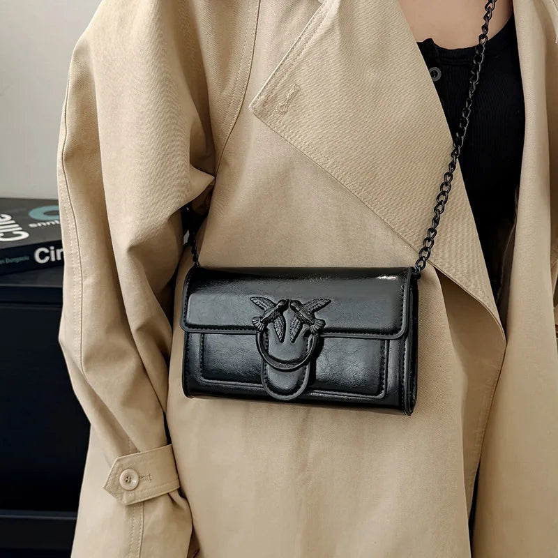 Mini Sac Carré Chaîne Femme Rétro Bandoulière Réglable – CLEVI Paris
