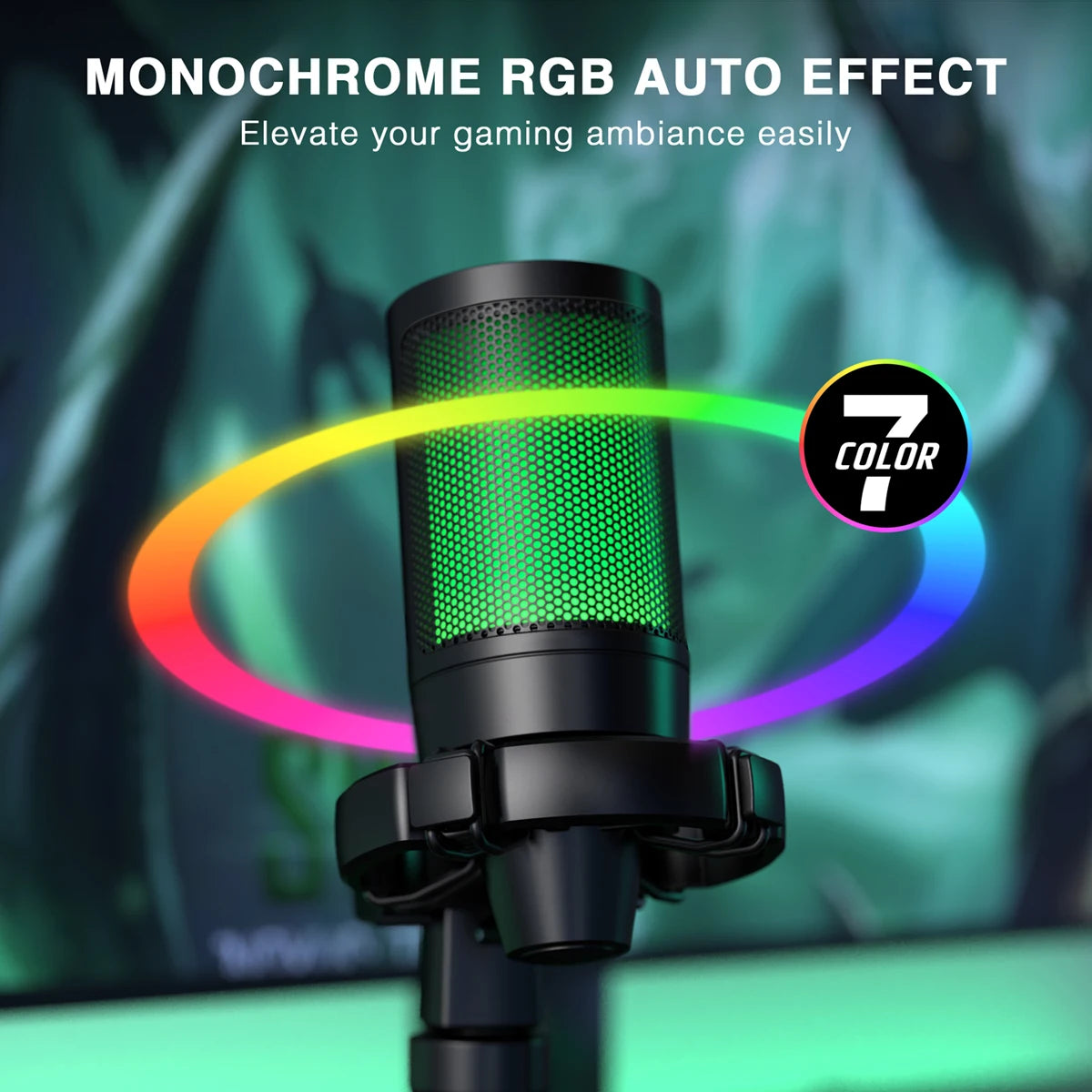 Microphone USB Gaming FIFINE AmpliGame A2 — RGB, Condensateur Cardioïde, Mute Tactile, Trépied | CLEVI Paris