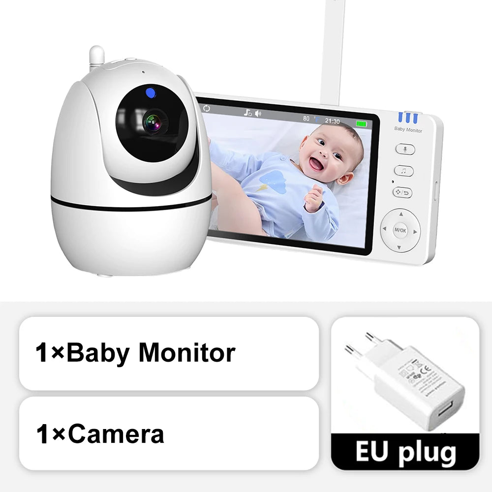 Babyphone Vidéo 5 Pouces PTZ 1080P Vision Nocturne Détection Pleurs Température – CLEVI Paris