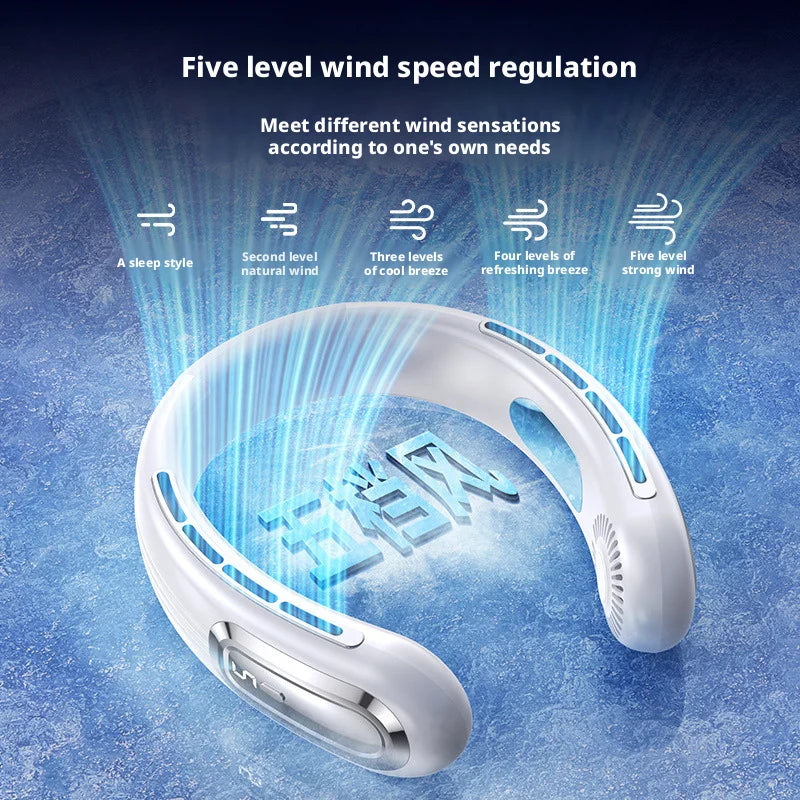 Ventilateur de cou sans pales rechargeable LED – CLEVI Paris