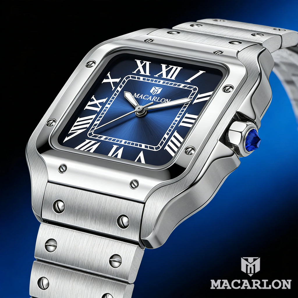 Montre Mécanique Homme MACARLON 1715 – 38mm, Saphir, NH35 Automatique & Étanche 100m