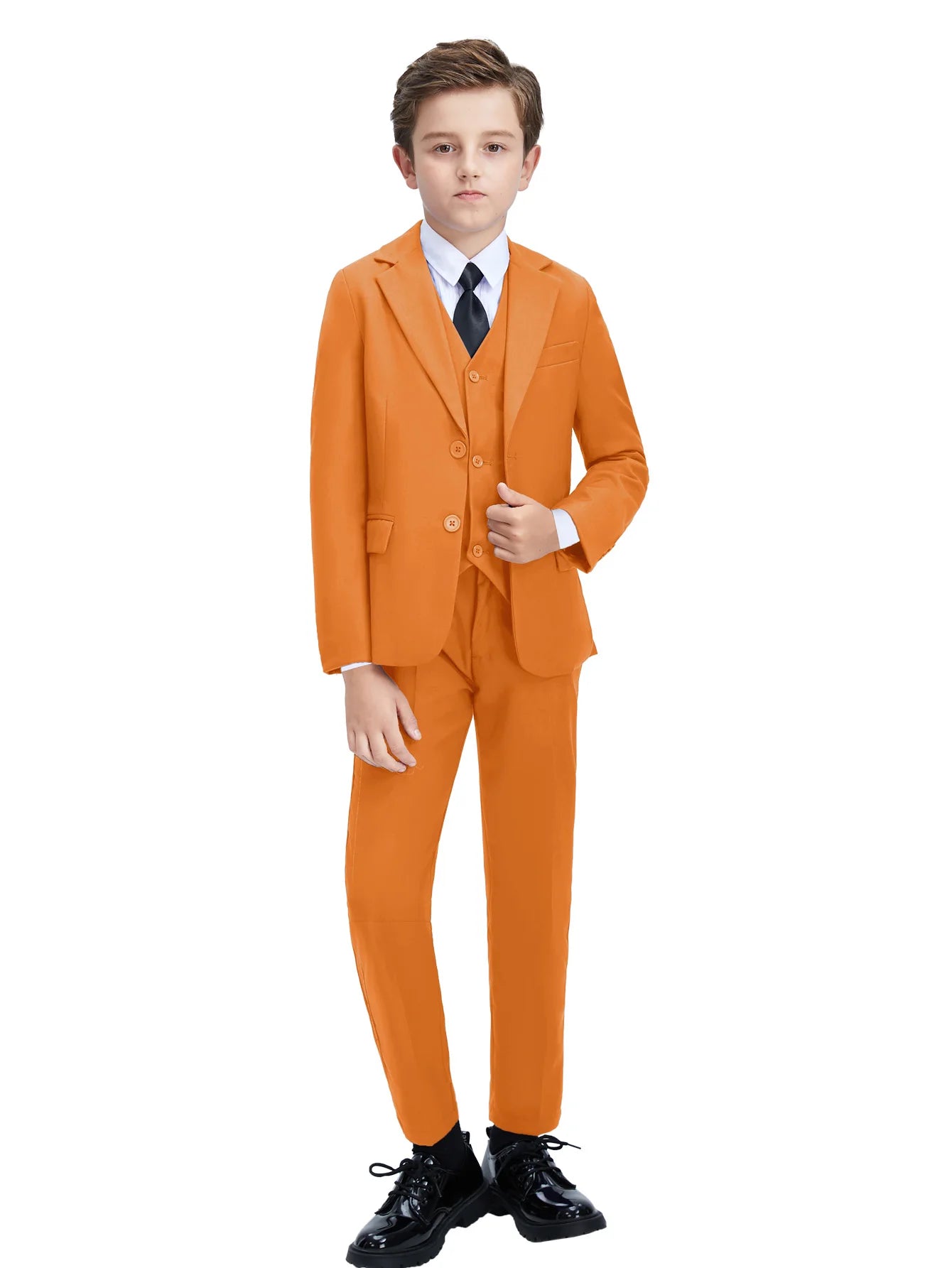 Costume 4 Pièces Garçon Mariage Cérémonie Slim Veste Gilet Pantalon Cravate 13 Coloris – CLEVI Paris