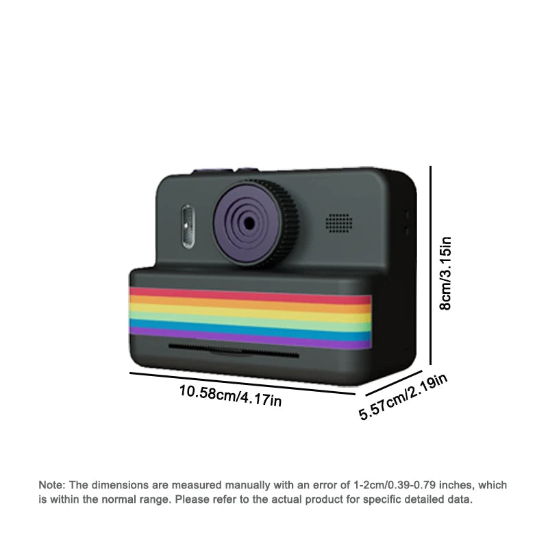 Appareil Photo Enfant P7 – Impression Thermique Instantanée, Écran 2.8", Objectif 180°, 1080P