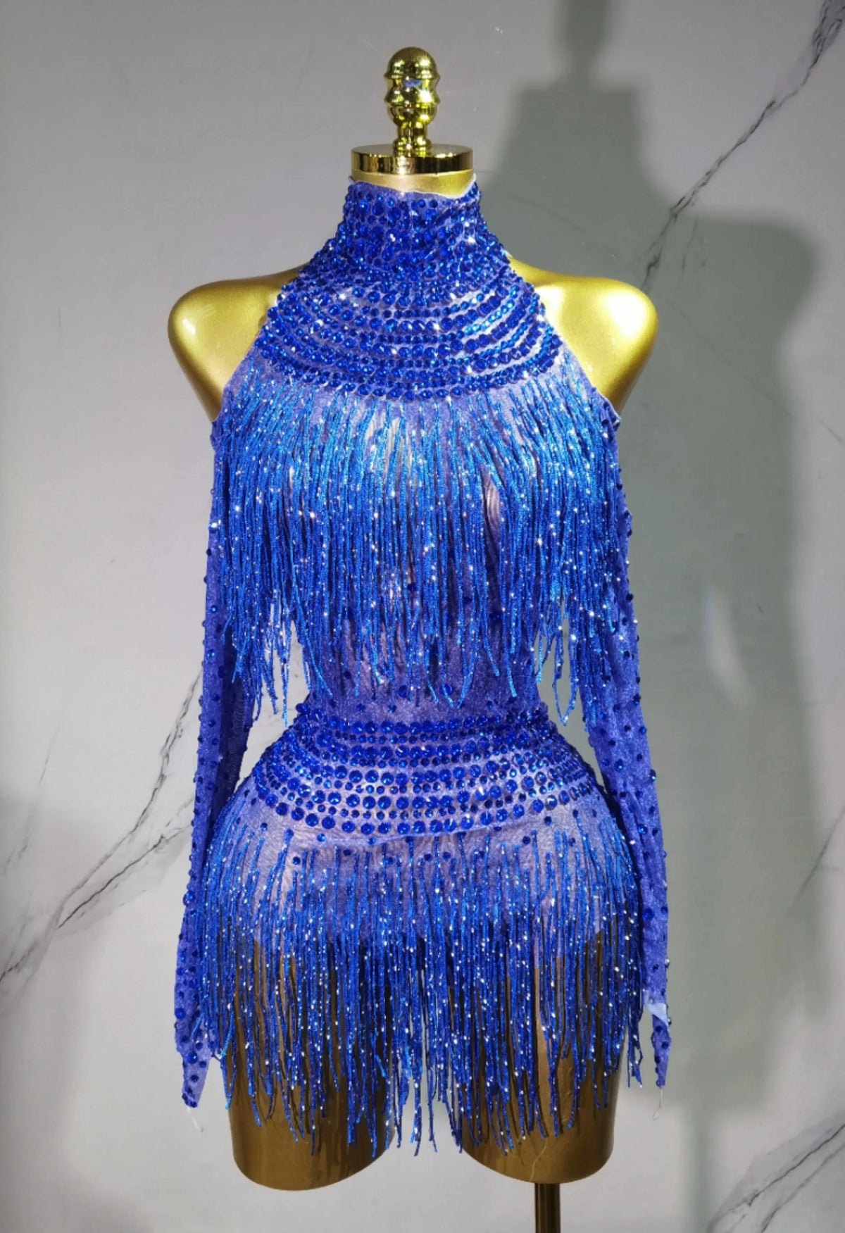 Justaucorps de scène à franges femme – CLEVI Paris