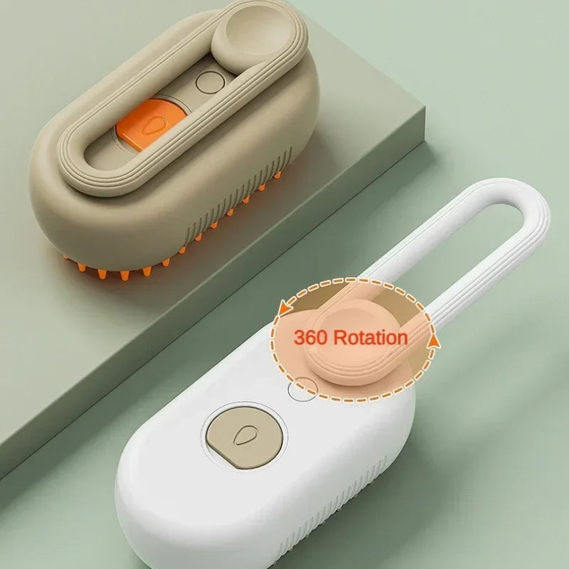 Brosse Vapeur 3-en-1 pour Chat & Chien Spray Massage Anti-Poils USB — CLEVI Paris