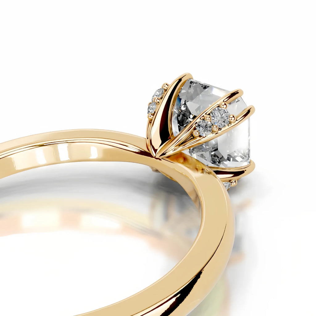 Bague Fiançailles Moissanîte 3CT Taille Asscher | Argent 925 Couleur D Certifiée GRA – CLEVI Paris