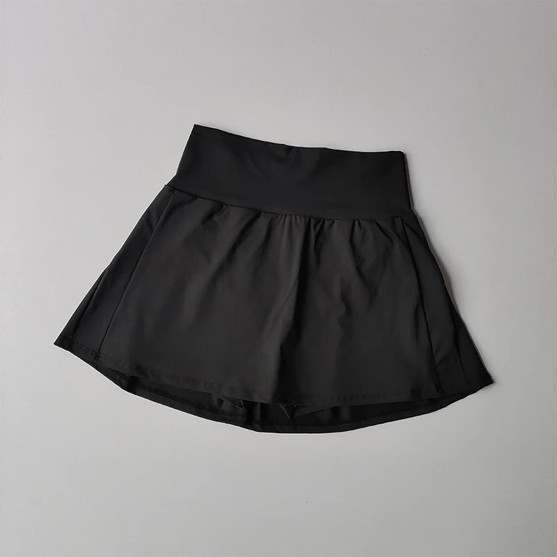 Jupe Sport Femme Taille Haute Short Intégré Élasthanne Nylon | Tennis Golf Yoga Running, Tailles S à XL – CLEVI Paris