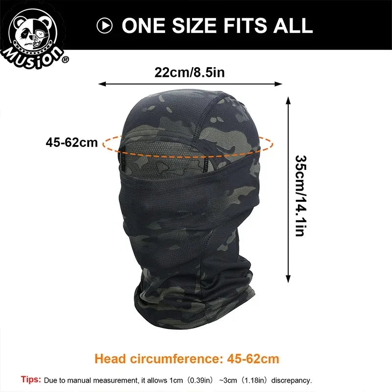 Cagoule Masque Facial Camouflage | Polyester Knit, Cyclisme, Ski, Chasse – CLEVI Paris