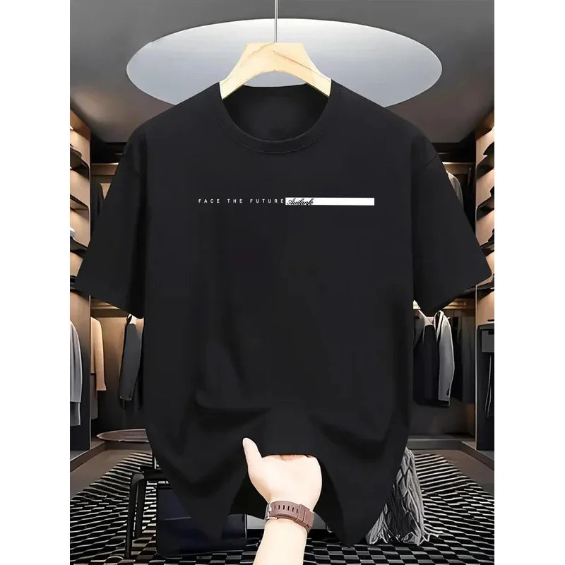 T-Shirt Homme Polyester Loose Col Rond Imprimé Grandes Lettres High Street 6 Coloris – CLEVI Paris