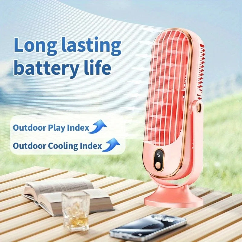 Ventilateur de Bureau Portable Double Moteur Grande Batterie USB Camping & Voyage – CLEVI Paris