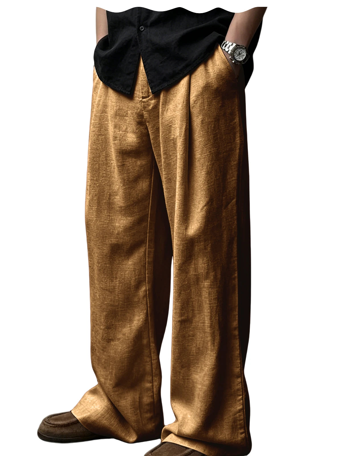 Pantalon homme plissé taille haute jambes larges – CLEVI Paris