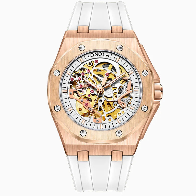 Montre Mécanique Automatique Homme Squelette Lumineux Bracelet Silicone – CLEVI Paris