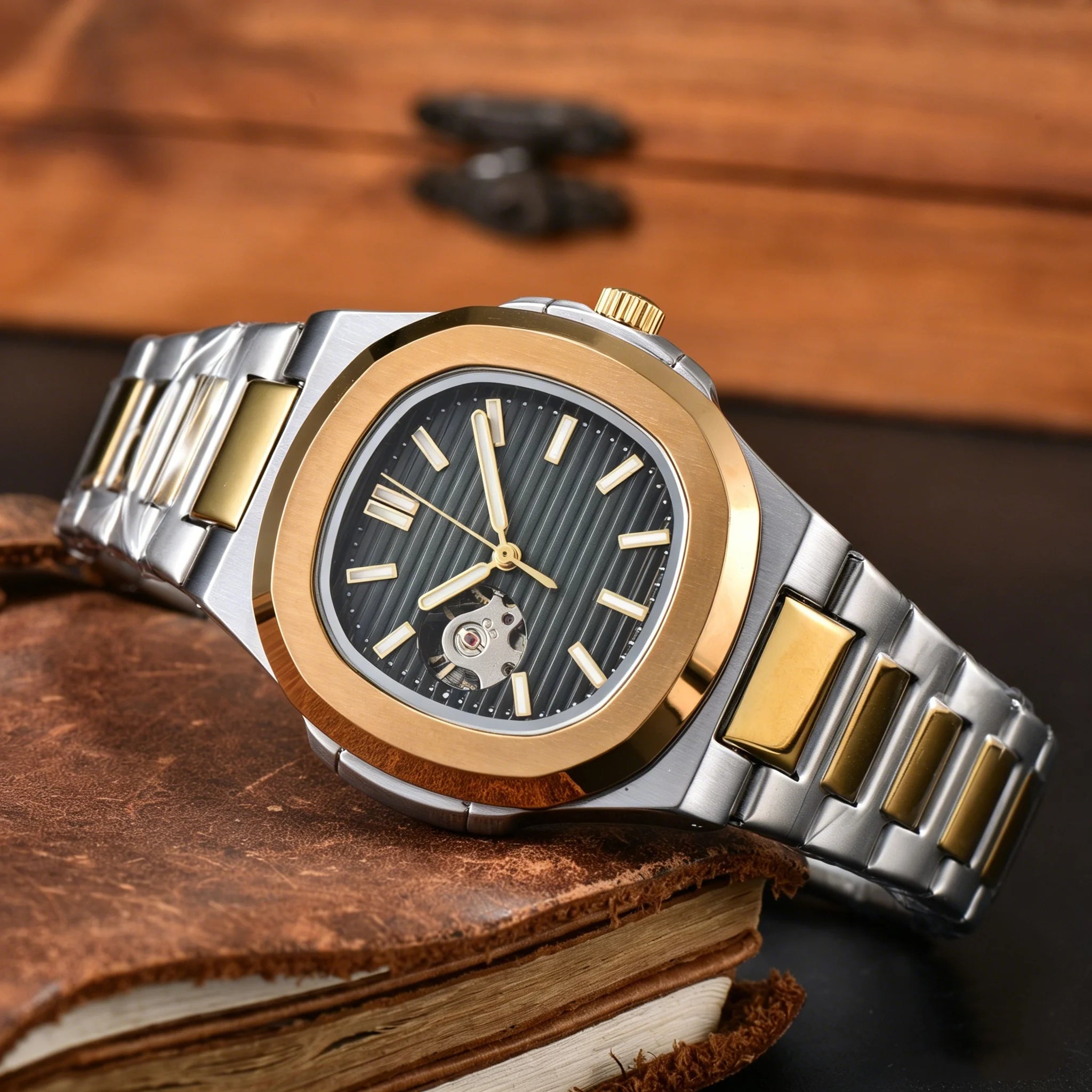 Montre Mécanique Homme Squelette Cadran Ouvert Acier 904L Bracelet Acier – CLEVI Paris