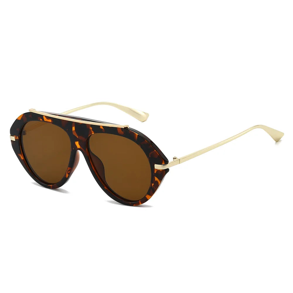 Lunettes de Soleil Oversize Pilot Rétro 70s Monture Métal Dorée UV400 Unisexe – CLEVI Paris