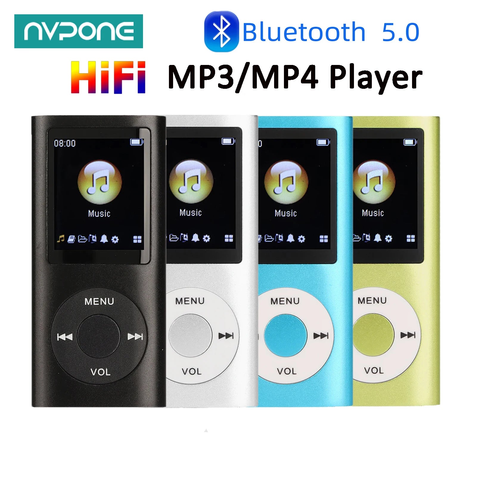 NVPONE Lecteur MP3 Aluminium Écran LCD 1,8" Bluetooth FLAC TF 64Go 8h – CLEVI Paris