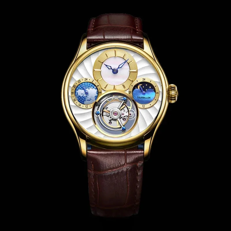 Montre Homme Tourbillon Volant AESOP – Squelette Double Face Verre Saphir Étanche 100m Édition Limitée – CLEVI Paris
