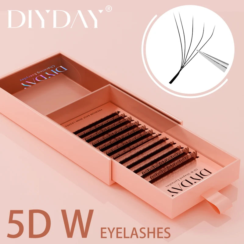 Extensions de Cils en W | 3D 4D 5D 6D, Cheveux Synthétiques, Courbures C & D, 8–15 mm – CLEVI Paris