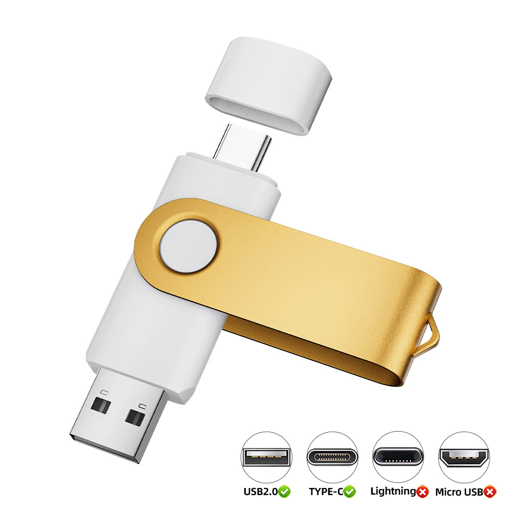Clé USB 2.0 Type-C Rotative JASTER 4Go à 128Go 8 Coloris Métal – CLEVI Paris