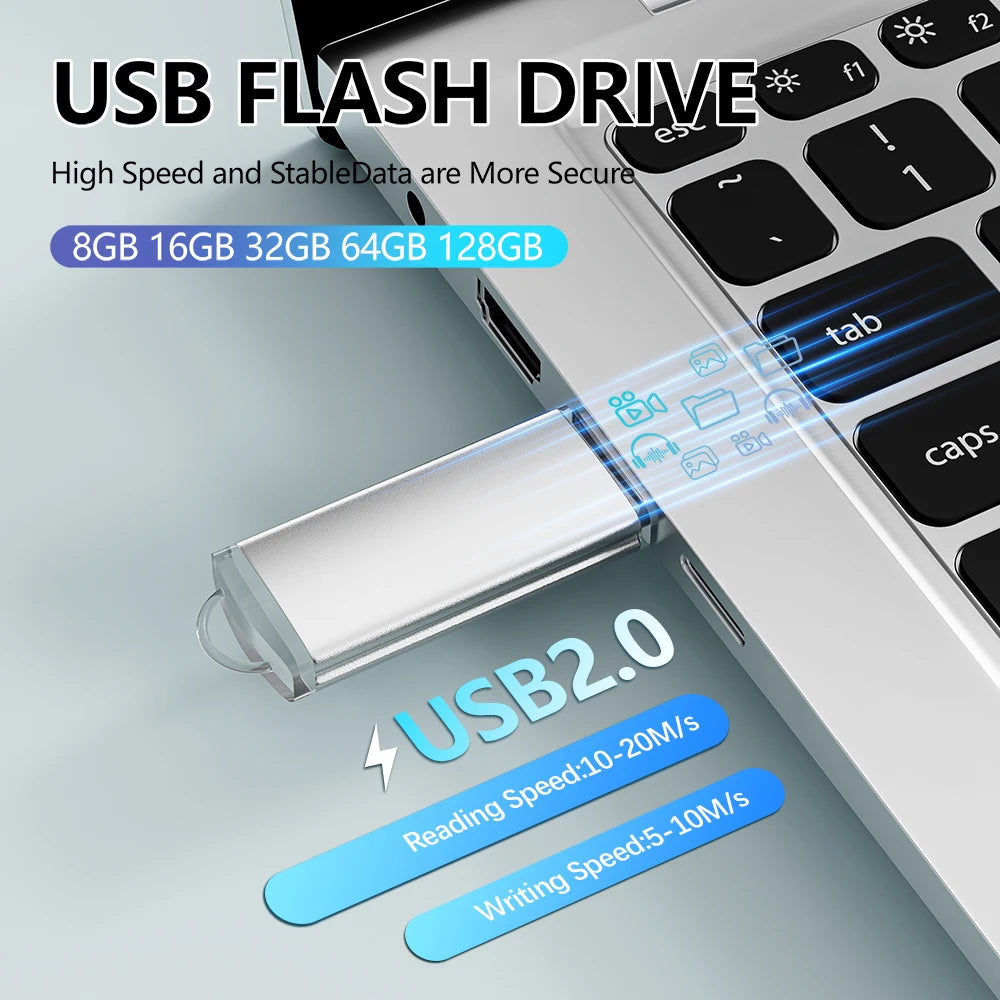 Clé USB 2.0 Métal Haute Vitesse | Pendrive 4 à 128 Go 9 Coloris – CLEVI Paris