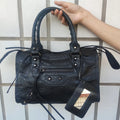 Sac À Main PU Froissé Rivets Femme Miroir & Pompon 4 Tailles – CLEVI Paris