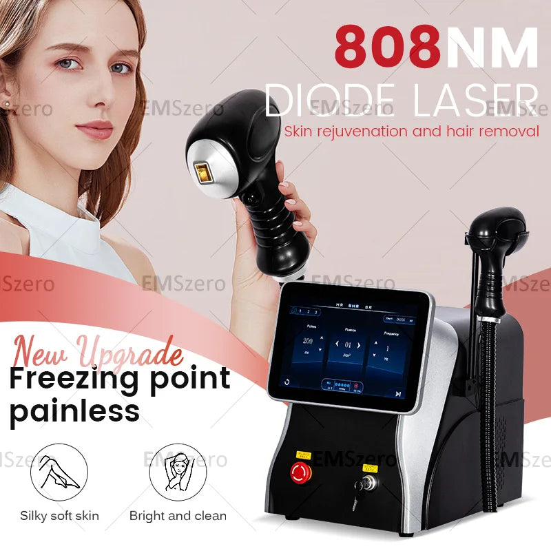 Machine Laser Diode Soprano FAC 4500W–5000W 3 Longueurs d’Onde 755/808/1064nm Épilation Permanente Sans Douleur – CLEVI Paris