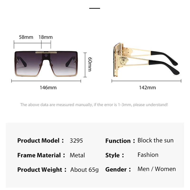 Lunettes de Soleil Rectangulaires Oversize Métal Polarisées Unisexe – CLEVI Paris
