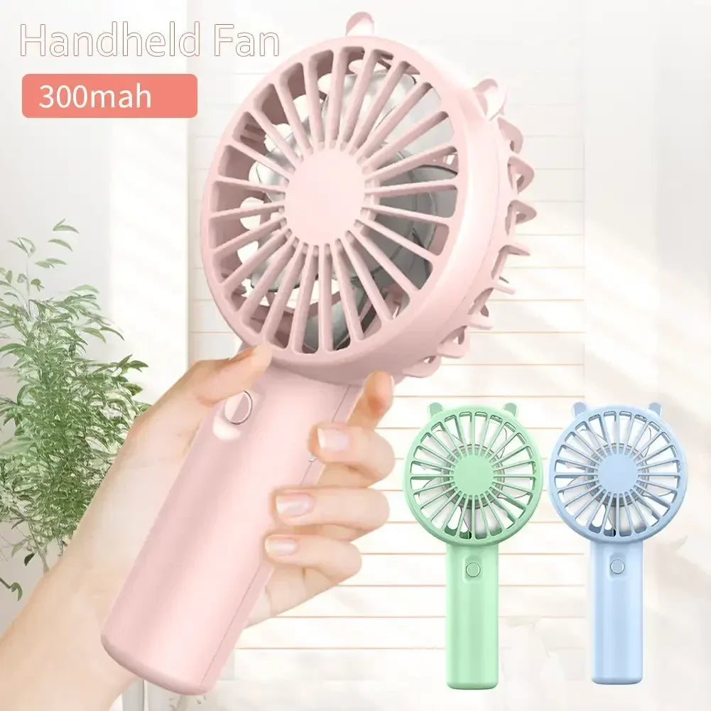 Mini Ventilateur Portable USB Rechargeable – Silencieux, Batterie 300mAh, 30min d'Autonomie, 4 Coloris
