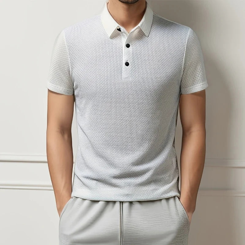 Polo Homme Casual Été – Maille Respirante Polyester/Élastane, Coupe Régulière, 6 Coloris, Tailles M à 4XL