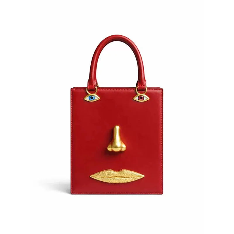 Sac À Main Femme Motif Visage Bijoux Bandoulière Dorée 8 Coloris – CLEVI Paris