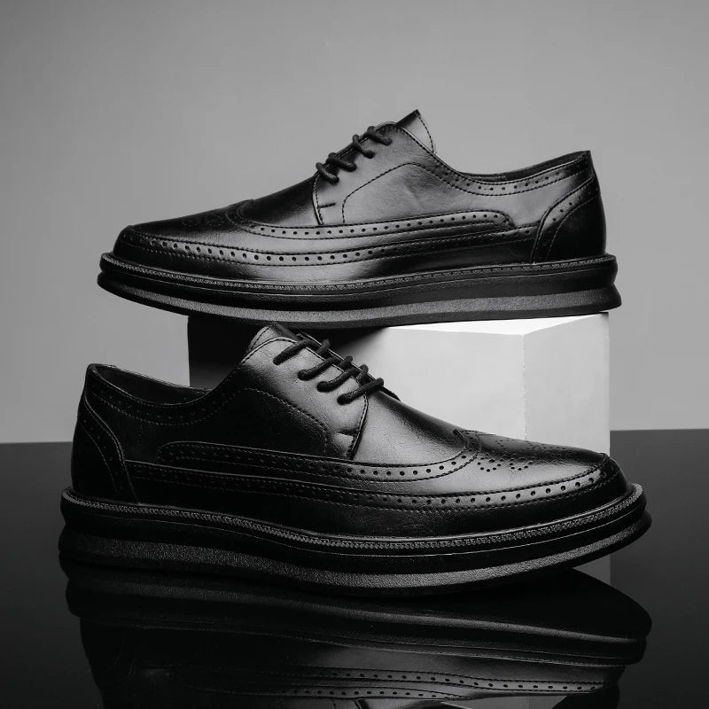 Derby Brogue Cuir Homme | Lacets Bout Rond Business & Mariage – CLEVI Paris
