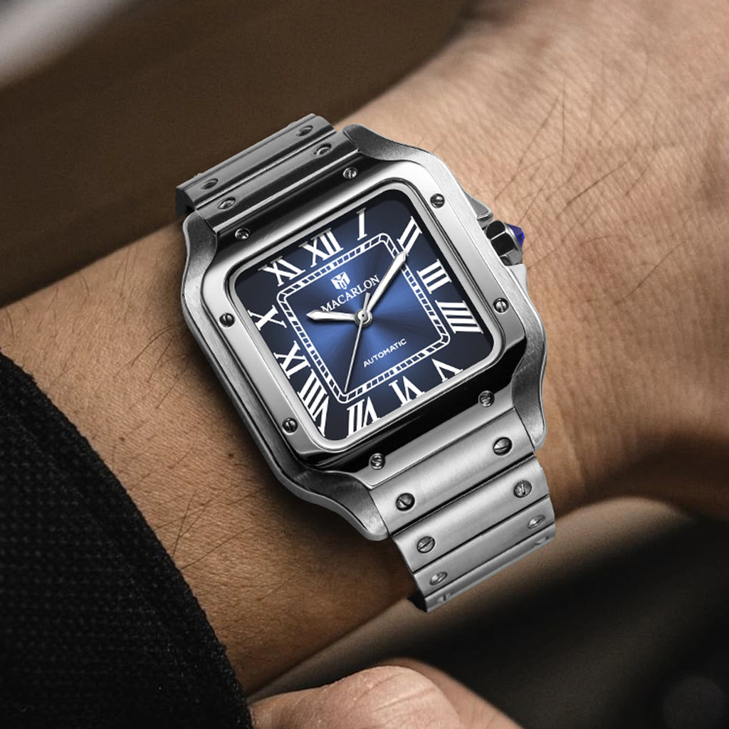 Montre Mécanique Homme MACARLON 1715 – 38mm, Saphir, NH35 Automatique & Étanche 100m