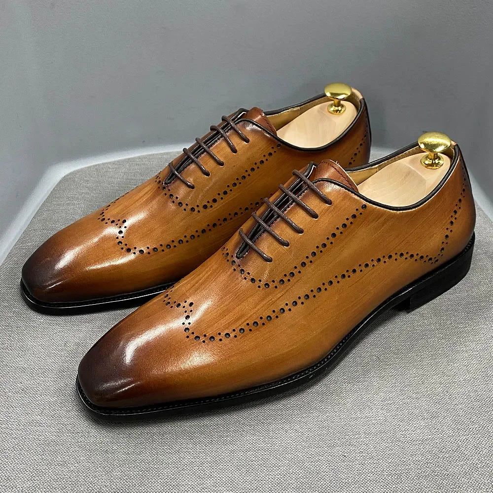 Oxford Brogue Wingtip Cuir Veau Véritable Homme | US 7-12 Bureau Mariage