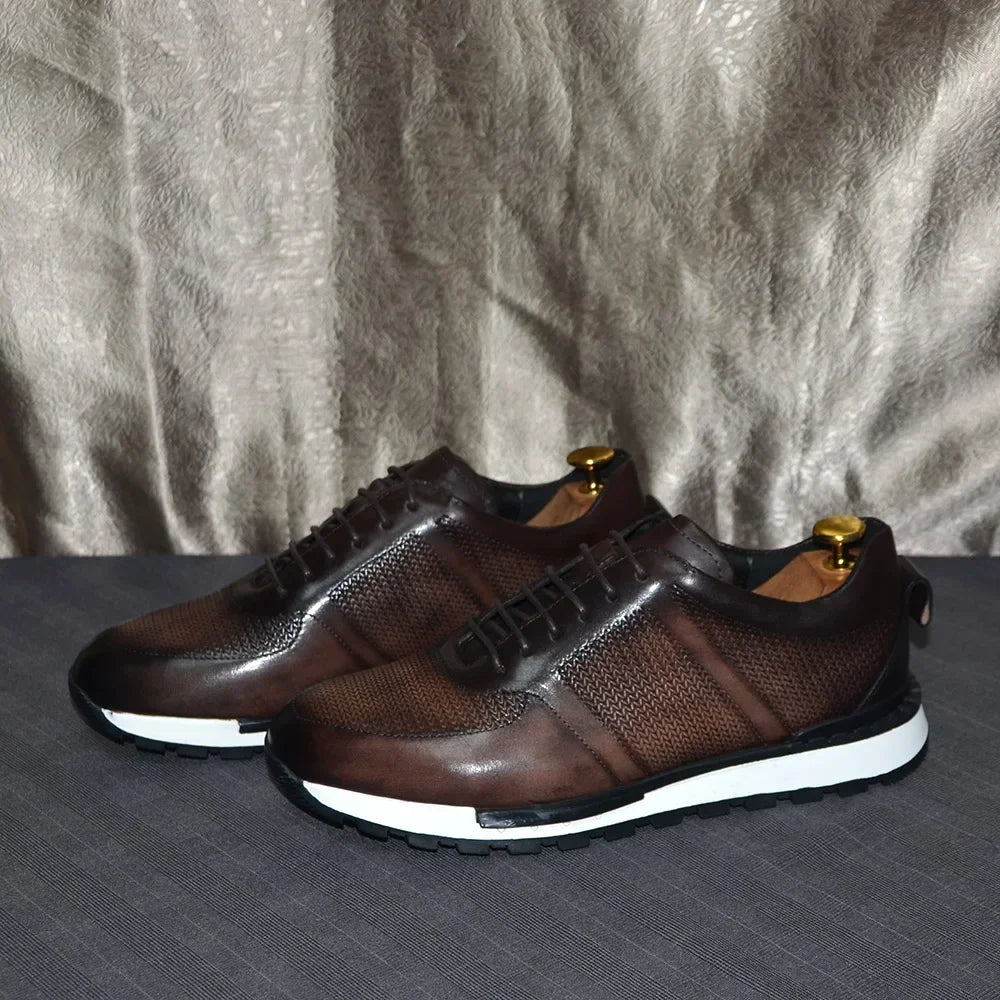 Oxford Homme Luxe Cuir Véritable Style Européen | Ajouré Lacets 4 Coloris