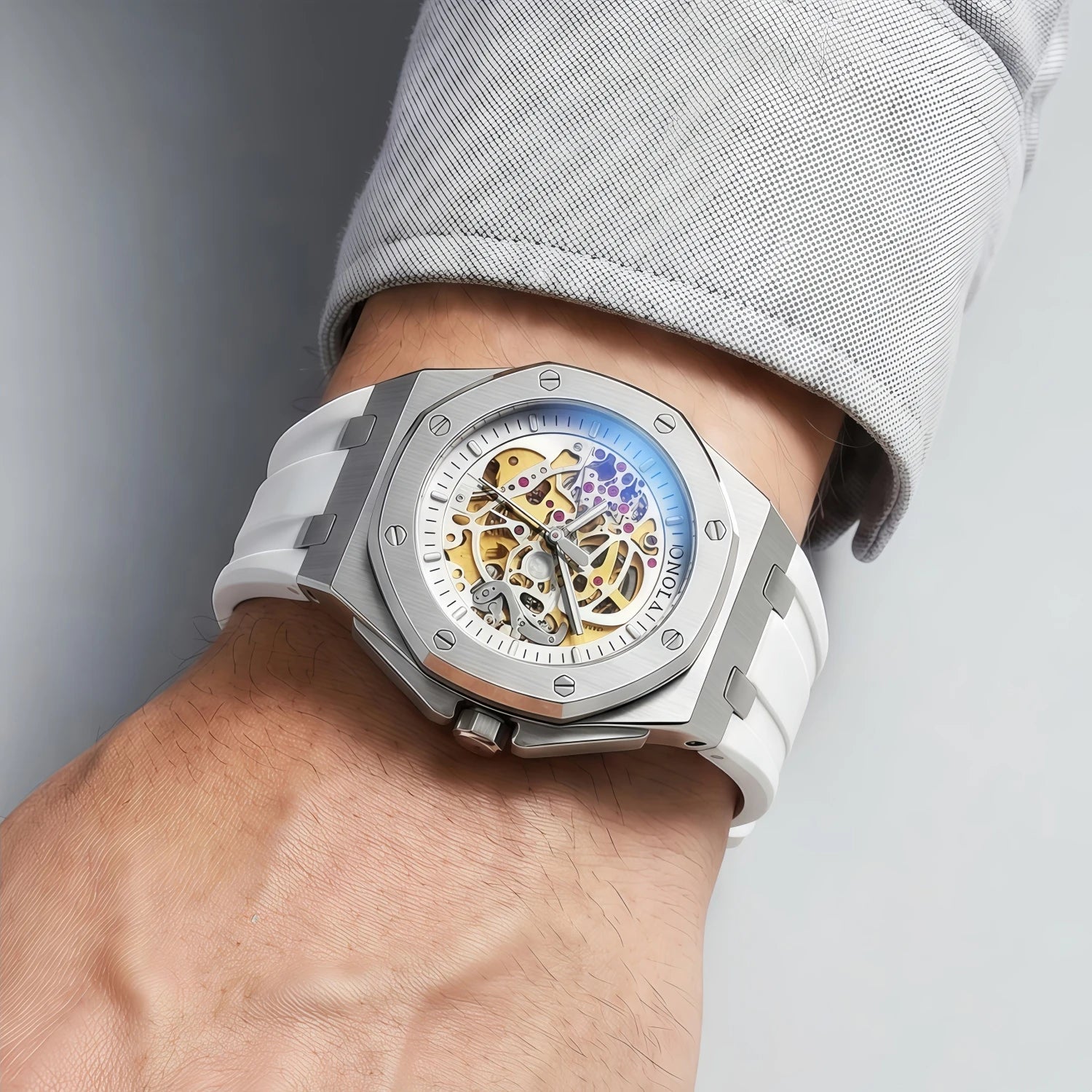 ONOLA Montre Automatique Homme Squelette Sport Silicone Étanche Multicolore – CLEVI Paris
