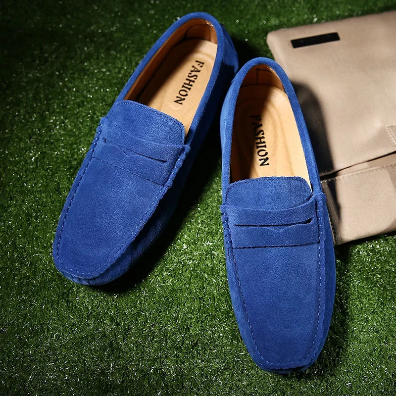 Mocassins Daim Véritable Homme Slip-On Respirants | 10 Coloris, Tailles 38-49 – CLEVI Paris