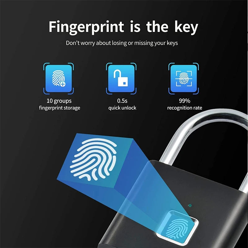 Cadenas Biométrique à Empreinte Digitale IP54 USB – CLEVI Paris