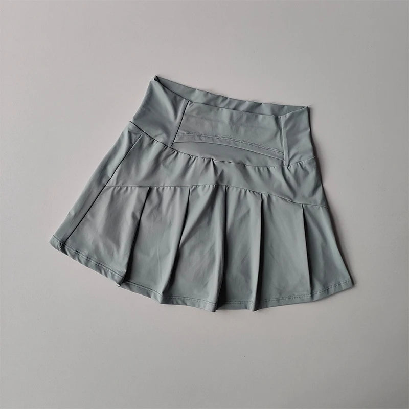 Jupe Sport Femme Taille Haute Short Intégré Élasthanne Nylon | Tennis Golf Yoga Running, Tailles S à XL – CLEVI Paris