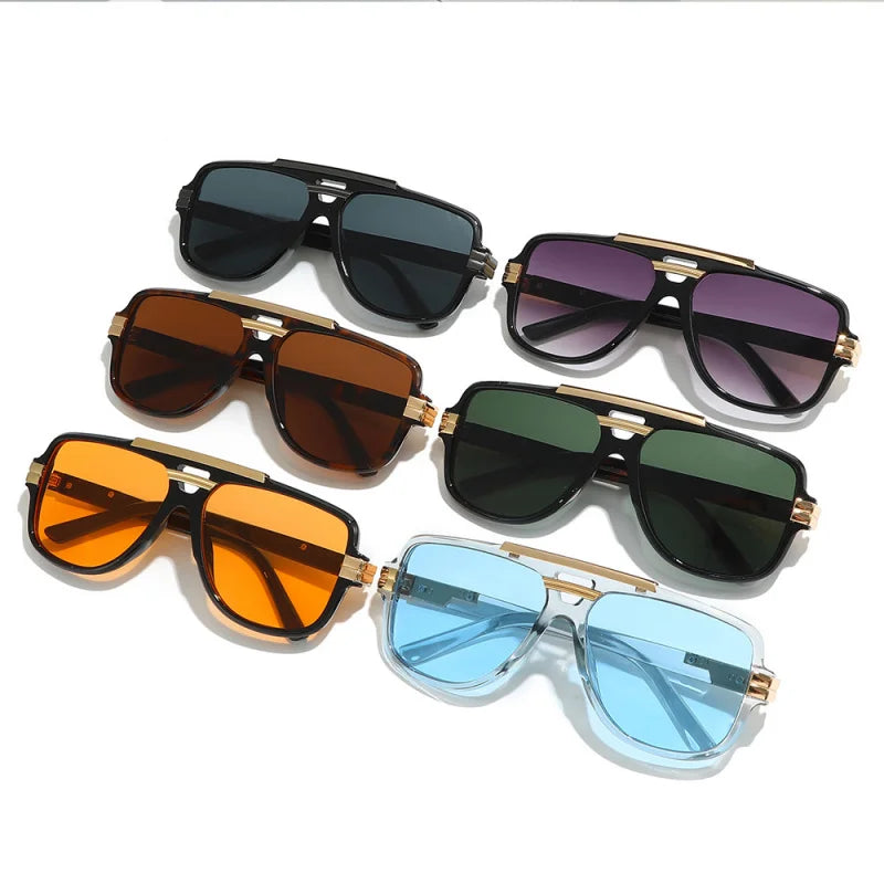 Lunettes de Soleil Double Pont Grande Monture Tendance Homme – CLEVI Paris