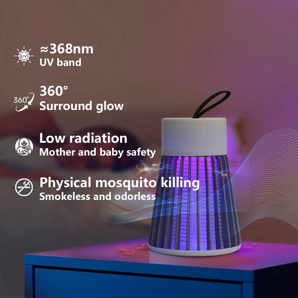 Lampe Anti-Moustiques Électrique 2-en-1 USB Lumière UV — CLEVI Paris