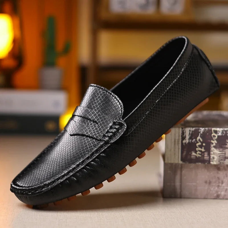 Mocassins Homme Cuir PU Slip-On Légers & Respirants | Noir, Bleu, Gris – CLEVI Paris