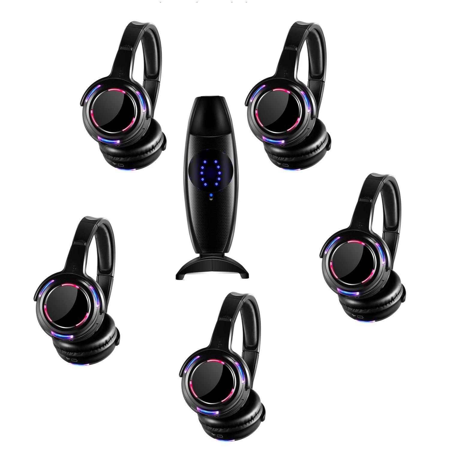 CATASSU Casques Silent Disco LED RF Sans Fil 3 Canaux 100m 10h – CLEVI Paris