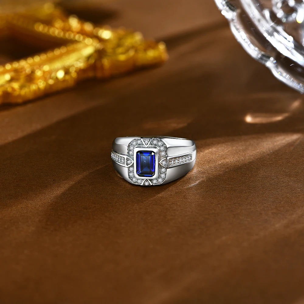 Bague Femme Émeraude Saphir Créé Argent 925 – CLEVI Paris