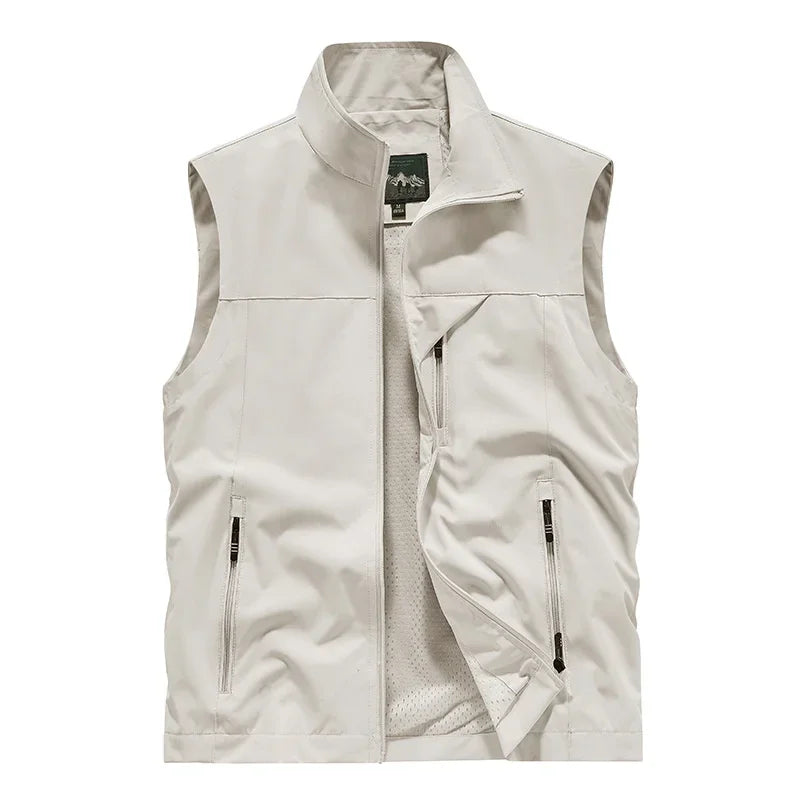 Gilet Sans Manches Homme Col Mandarin Zippé – CLEVI Paris